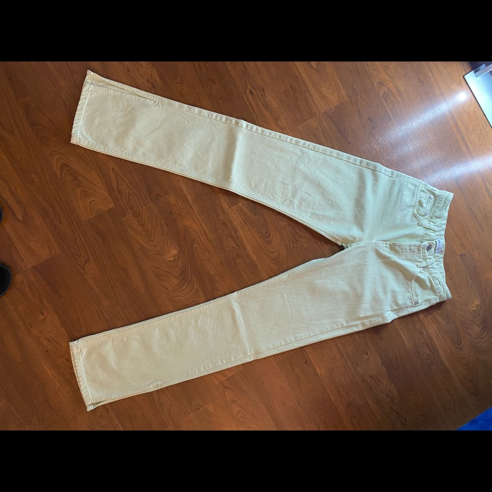 Yellow zara slit hem pants